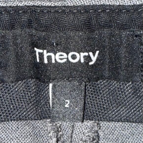 Theory Grey Virgin Wool Hartsdale Crop Trouser Dress Pants 2 - Picture 3 of 6